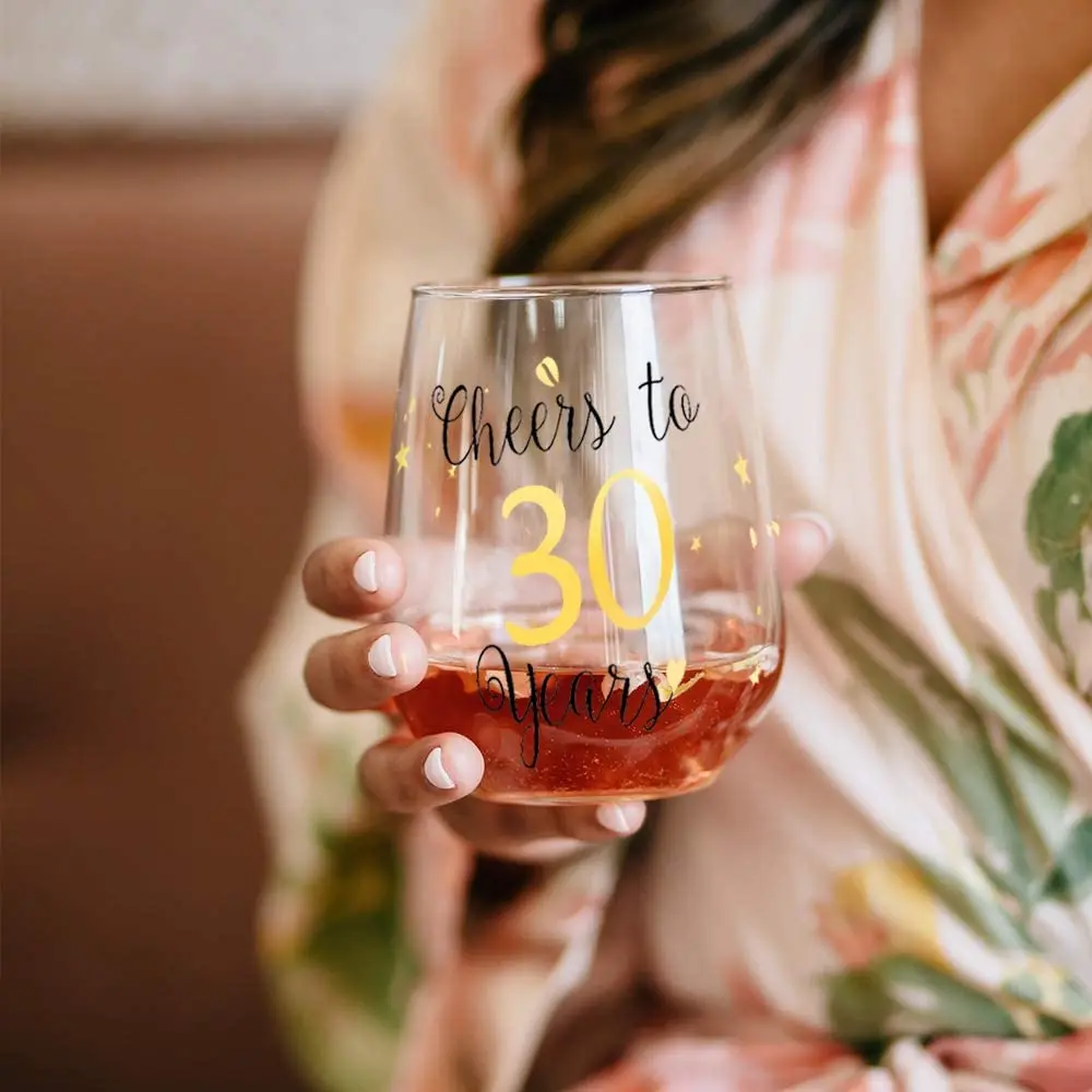 Personalized 30th birthday wine glasses in bulk, cheers to 30 years –  Factory21 Store