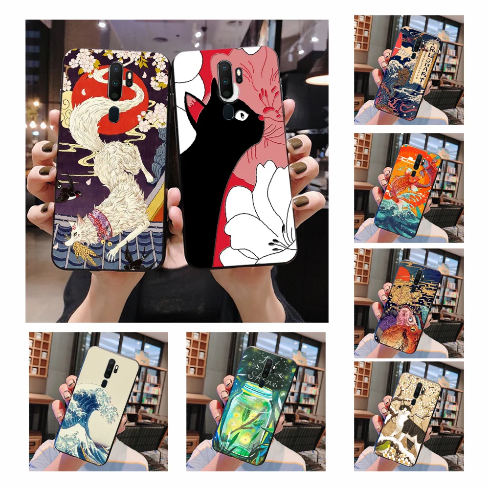 

NBDRUICAI Totem Pattern Relief Black TPU Soft Phone Case Cover For Oppo A5 A9 2020 A11x A71 A73S A1K A73S case