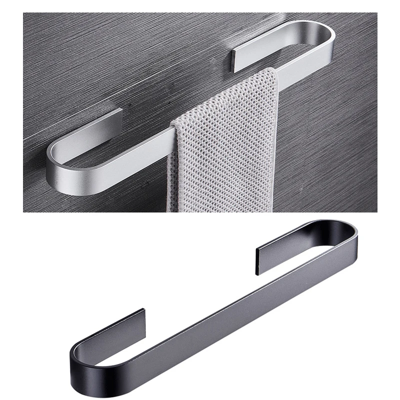 Wall mounted Bathroom Towel Rack Aluminum Self adhesive Towel Holder