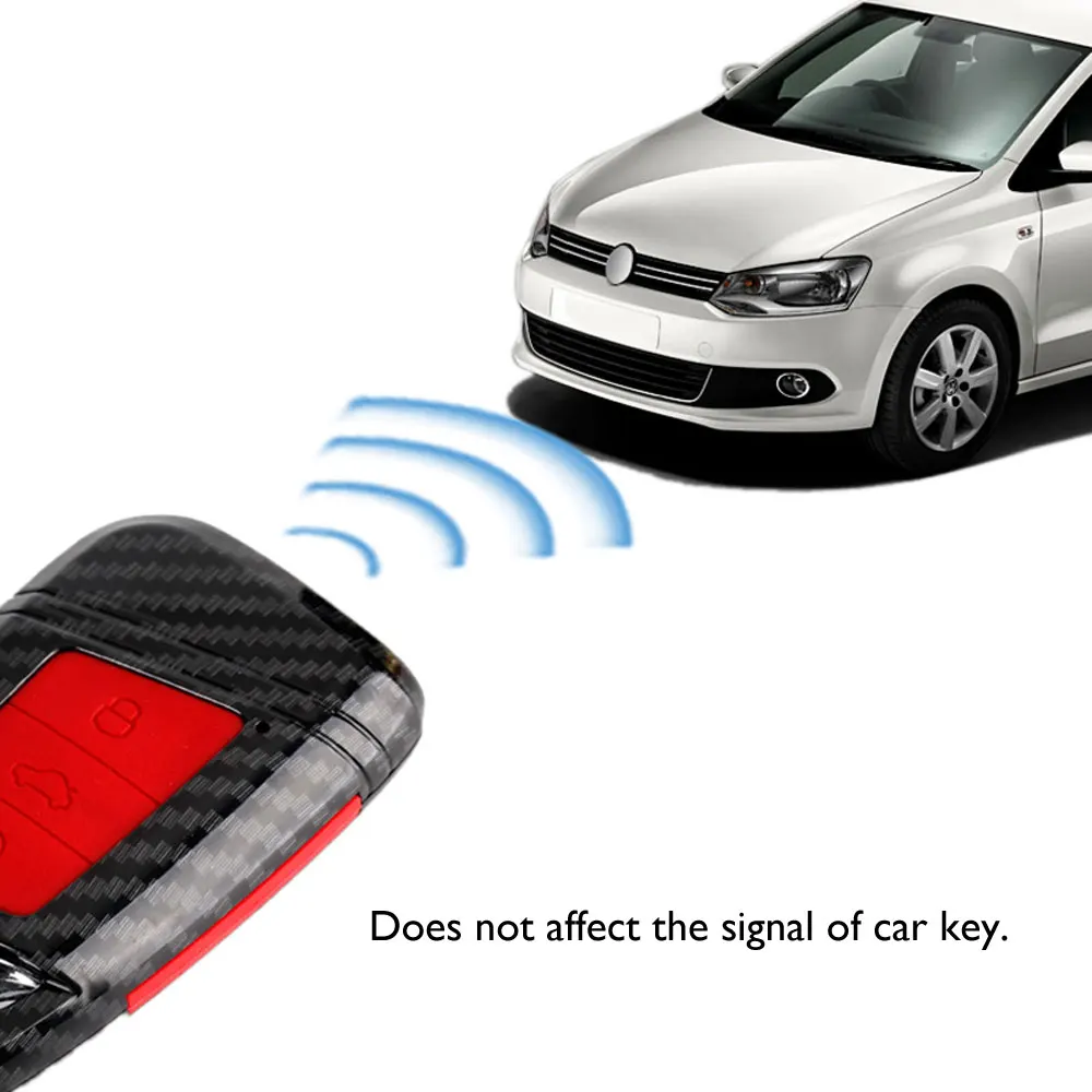 Чехол для ключа из углеродного волокна VW чехол Volkswagen Polo Golf 4 5 6 7 T5 Passat B6 B5 Skoda Octavia A5