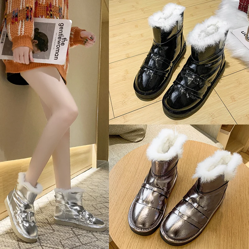 Scarpe donna/ г.; зимние ботинки; зимние женские ботильоны из бархата для студентов; короткие плюшевые ботильоны с блестками