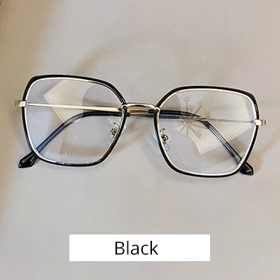 Black Ralferty Новые квадратные очки прозрачные линзы ретро очки оправа для мужчин и женщин прозрачные без диоптрий очки M921 - Цвет оправы: Black