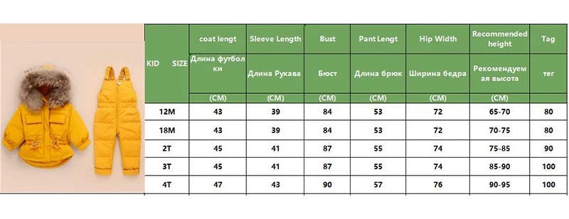 Комплекты зимней детской одежды, комбинезон, зимние куртки+ комбинезон, комплект из 2 предметов, пуховая куртка для маленьких мальчиков и девочек, Комбинезоны для детей