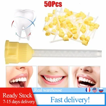 

50PCS dental-impression mixing tips 1:1 Dental Materials Dentistry Silicone Rubber Gun Conveying Mixing Head 4.2 mm Disposable