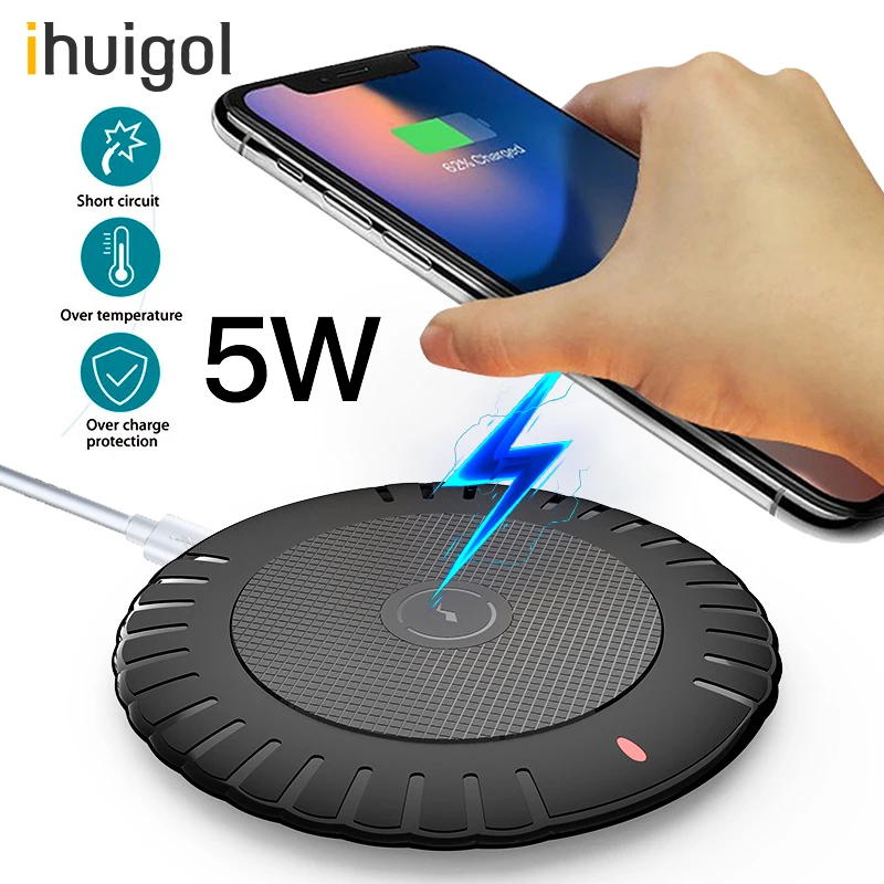 

ihuigol QI Wireless Charger Pad For Apple iPhone X XS MAX 8 Plus XR 11 Pro For Samsung S9 S10 Charging Pad With Micro USB Cable