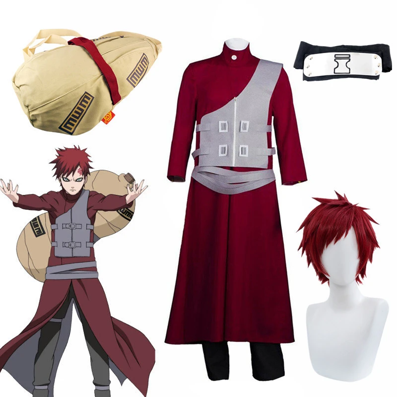 Rodeo giratorio enaguas Ropa de Cosplay de Anime para hombre y mujer, disfraz de kakekage Sabaku No  Gaara, Halloween, peluca, bolsa, actuación de Carnaval| | - AliExpress