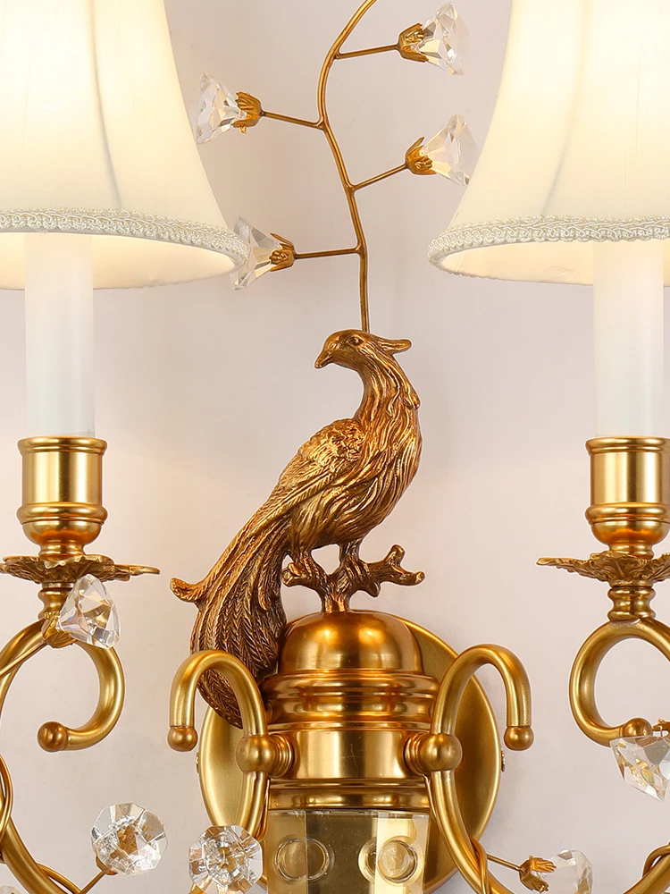 Французская королевская настенная лампа медный модный винтажный Американский