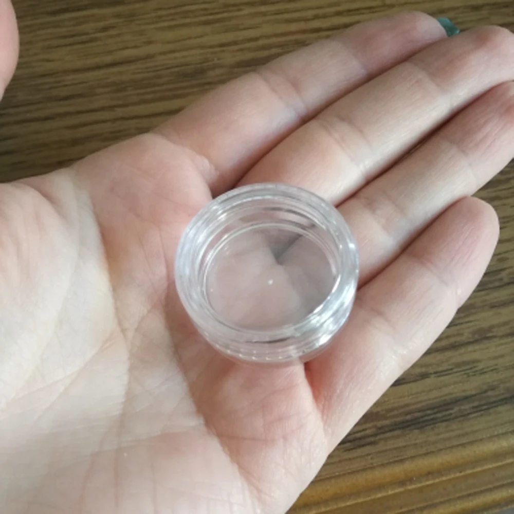 투명 크림 병, 미니 빈 투명 샘플 용기, 빈 화장품 용기, 플라스틱 용기, 3G, 100 개