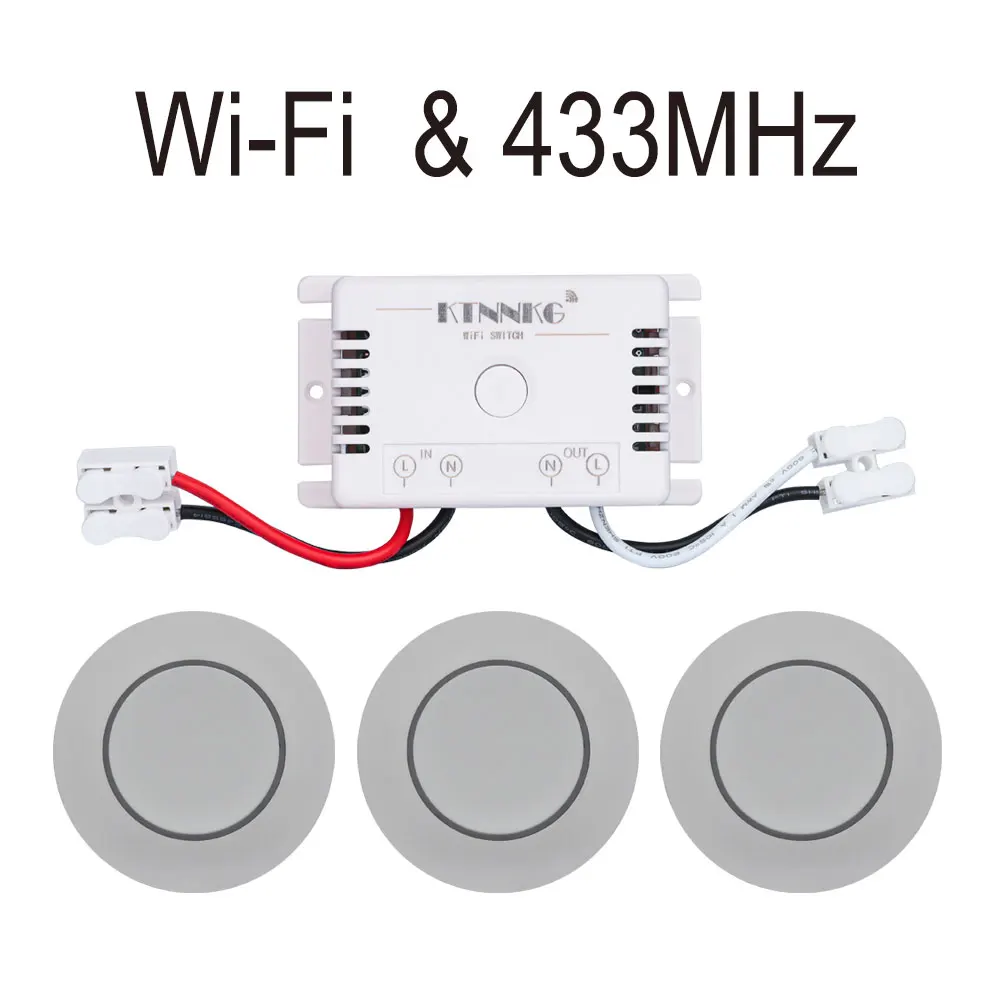 Tuya Smart Life APP WiFi светильник переключатель с RF 433 МГц маленькая кнопка DIY релейный таймер модуль Google Home Amazon Alexa 110 В 220 В 10 А - Цвет: kit6
