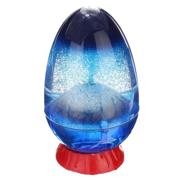 

HOT Egg Sand Clock Liquid Gift Relax Home Hourglass Decor Glass Sandglass Timer Blue Oil