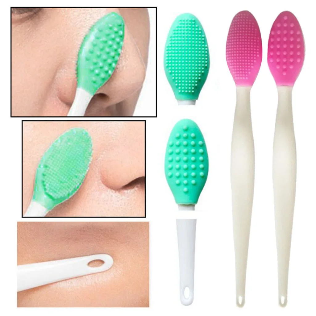 7pc Colourful Handheld Silicone Blackhead Remover Brush Deep Pore Cleansing and Exfoliating Tool for Women Men
