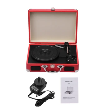 

High-loading Turntable Record Player Classic Suitcase Style 3 Speed Record Player with Stereo Speakers Basic Version