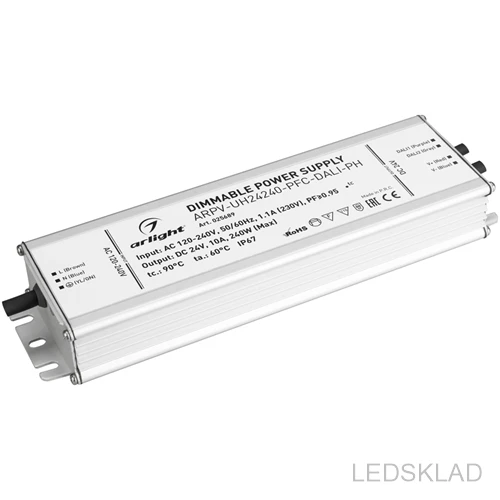 025689 power supply arpv-uh24240-pfc-dali-ph (24V 10.0a 240W) (ARL IP67 metal 7 years)-1 pc Arlight | Лампы и освещение