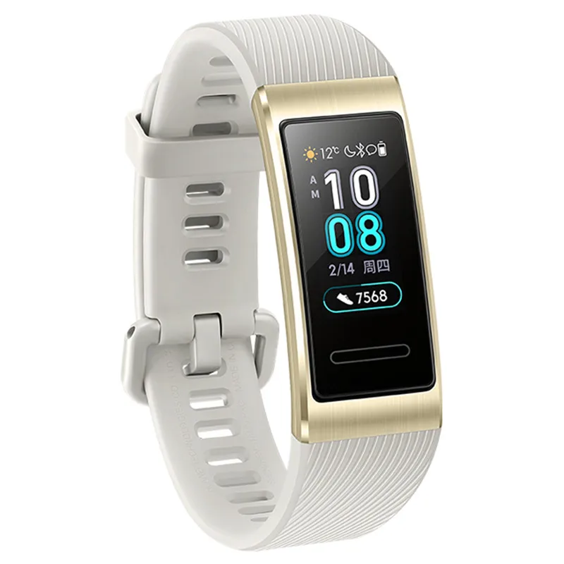 huawei Band 3 Pro gps смарт-браслет металлический Amoled 0,95 'Полноцветный Сенсорный экран Датчик сердечного ритма датчик сна Браслет - Цвет: Gold