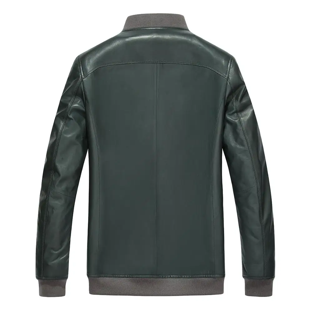 Top Golomise&Imbettuy Men Fashion Real/Genuine Sheepskin Leather Jacket/Coat Overcoat 4