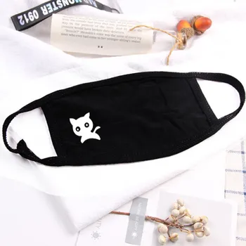 

1PC Dust-proof Breathable Mouth Face Cover Black Anime Print Cotton Maske Outdoor Facemask Men Women mascarilla masque маска