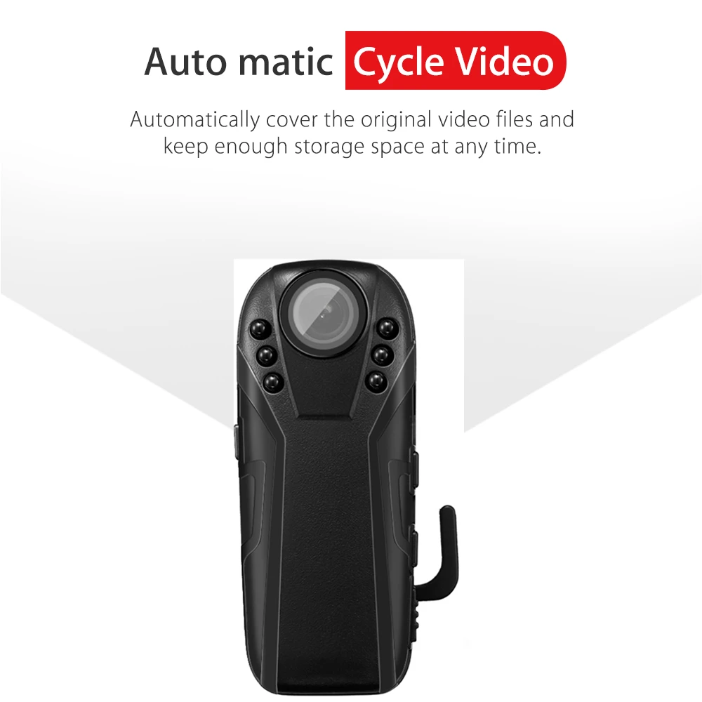 Câmera com Visão Noturna e Infravermelho Câmera para Vigilância Ângulo de Ação Mini 1080p - Image 3