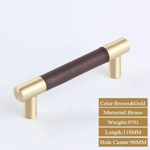 Кабинет ручки шкаф тянуть ручки ручка кухонного шкафа - Цвет: Brown Gold 96MM