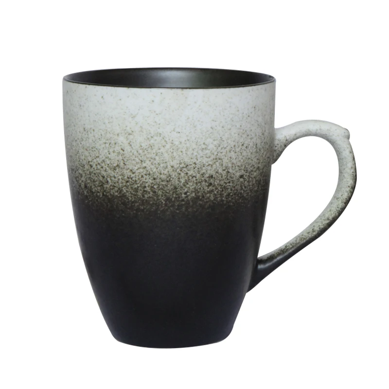 1 Piece Coffee Mug 320ml Ceramic Tea Coffee Cup Hand-made Gradient Porcelain Cups & Mugs 2 Colors Creative Couple Cups Drinkware (6)