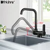 Kitchen Faucet 304 Stainless Steel Single Handle Hot And Cold Water Household Folding Tap Sink Basin Short Faucet Black Gold ► Photo 1/6