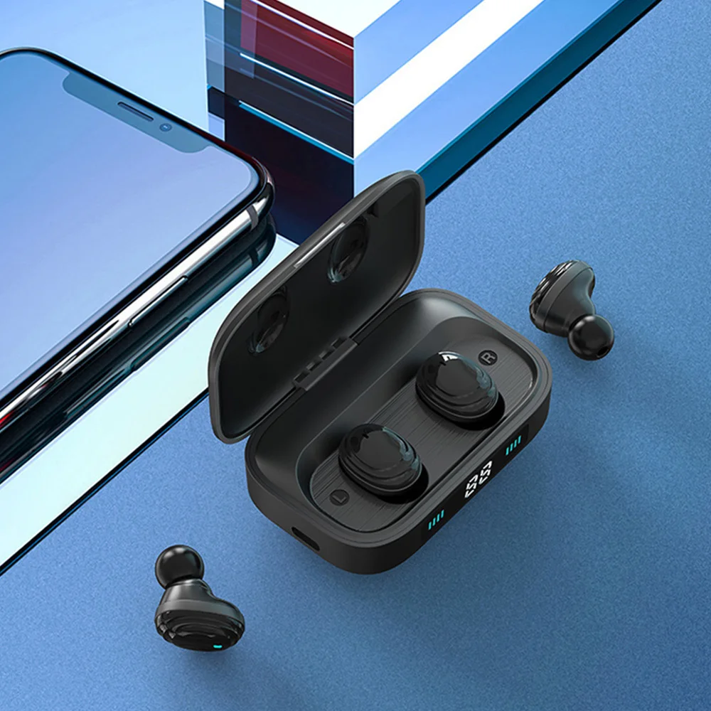 H01 Bluetooth наушники TWS True беспроводные 9D стерео музыкальные наушники светодиодный дисплей 2000 мАч наушники можно заряжать для телефона