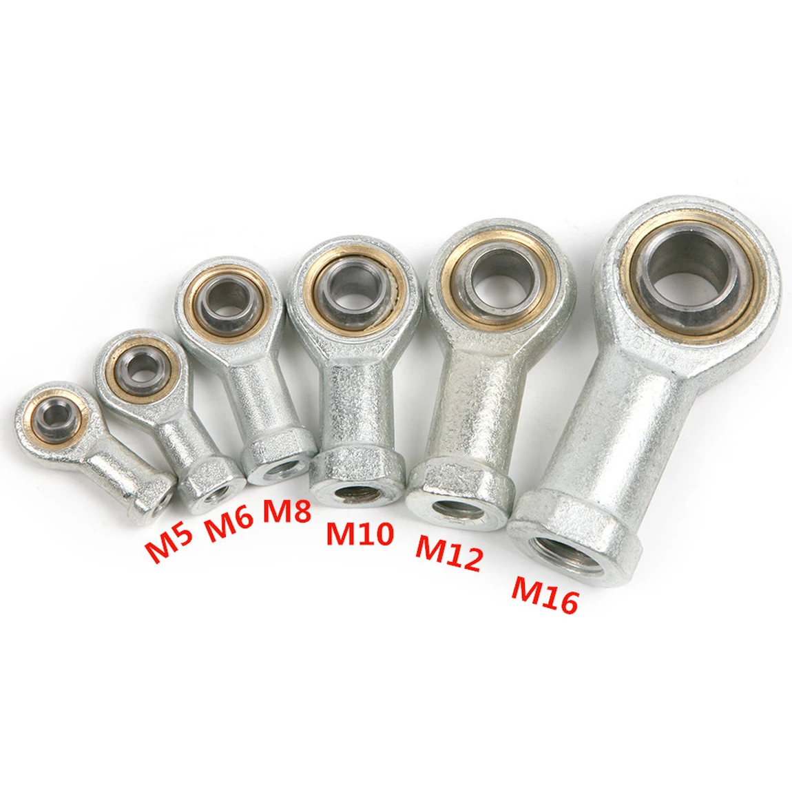 M5 M6 M8 M10 M12 M16 Fish Eye Rod End Joint Ball Bearings 2Pcs SI T/K Accessories Female Left Hand Thread Rod End Bearing Shafts
