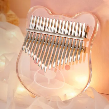 

With Carry Bag Handheld Thumb Piano Beginner Mini Kalimba 17 21 Keys Transparent Acrylic Gift Musical Cute Keyboard Instrument