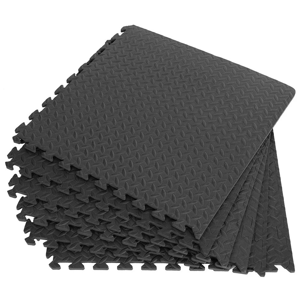 12PCS 30*30cm EVA Leaf Grain Floor Mats Gym Floor Mat Splicing Mats Patchwork Rugs Thicken