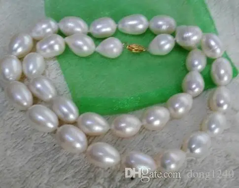 

Large 11-12mm South Sea natural white pearl necklace 18 "925 sterling silver