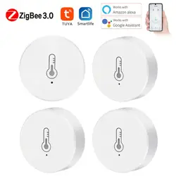 Tuya – capteur intelligent ZigBee de température et d'humidité, dispositif de sécurité pour maison connectée, alimenté par batterie, avec application Tuya Smart Life 