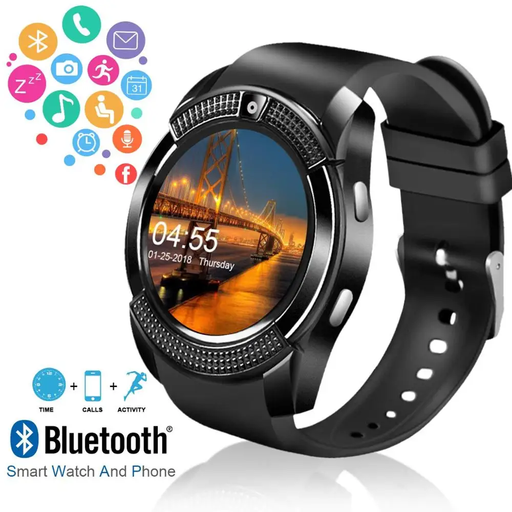 bluetooth smart watch phone and fitness activity tracker touch screen smart wrist watch