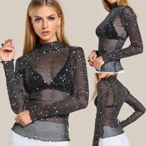 women's sheer blouses uk