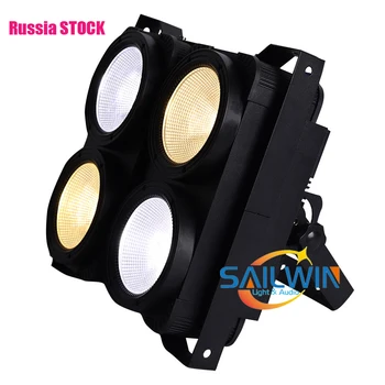 

RUSSIA STOCK 4x100W 4Eyes LED Blinder Light COB Cool/Warm White LED High Power Professional Stage Lighting For Party Dance Floor