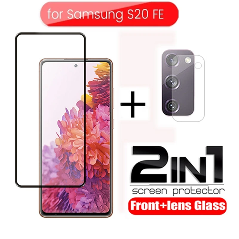 phone screen protectors 2in1 Tempered Glass for Samsung Galaxy S20 Fan Edition S20 FE S20FE S 20 Lite Camera Lens Protective glass for samsung s20 fe mobile protector