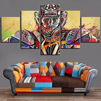 

5 Pieces Football Athletes Canvas Oil Painting Soccer Posters Pictures Cool Man Wallpapers For Home Room Decor Artwork Sports