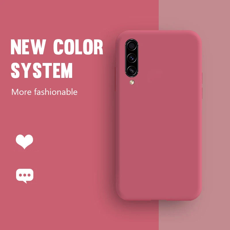 

For Samsung Galaxy A80 A70 A60 A50 A40 A30 A20 A10 Case Solid Color Silicone Case For S7 Edge S8 S9 S10 Plus s10e Note 9 8 10