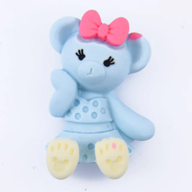 Hot Sale 1 Pcs Cartoon Bear Croc Shoe Charms Colorful Smile Face Baby Bear Clog Shoes Decorations Kid's Wristband Accessories r9581