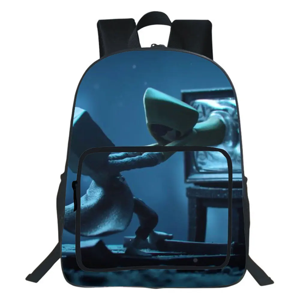 19 Inches Little Nightmares BackpackHorror Adventure Game School Bag Teenager Backpack College Style Travel Double-layer Bag