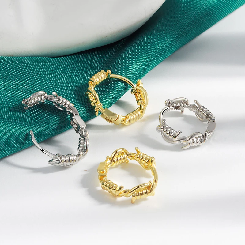 

KOFSAC Personality Mechanical Style Metal Winding Hoop Earrings For Women Trendy 925 Sterling Silver Earring Daily Wear Jewelry