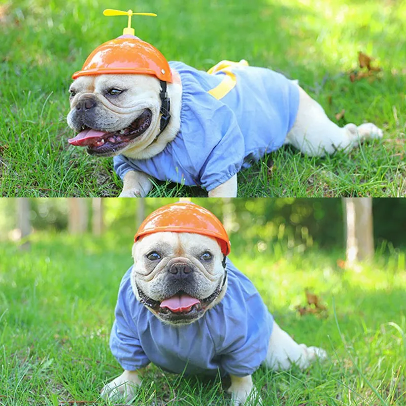 

Outdoor Pet Toy Bamboo Raft Helmet Decorative Accessories Dog Hat Cure Suction Cups Rotary Wheel Fan