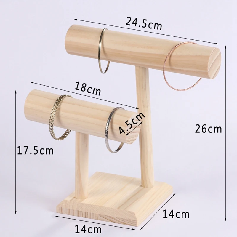New 2-Tier Wooden T-Bar Jewelry Bracelet Watch Bangle Necklace Display Holder Stand Organizer Decoupage | Дом и сад
