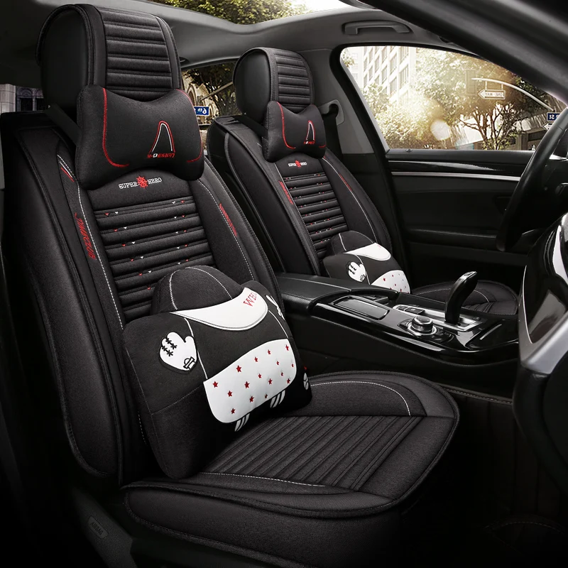 Полное покрытие льняное волокно чехлы для автомобильных сидений Honda civic accord crv