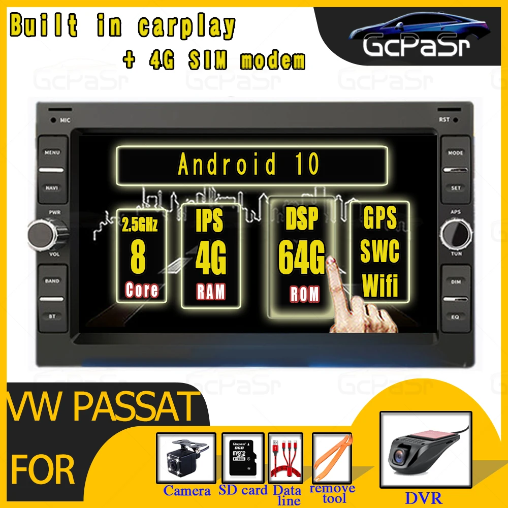 4G + 64G Android 10 автомобильный Радио мультимедийный плеер для VW Passat B5 Golf 4 Polo Bora Jetta Sharan T5 gps навигация IPS DSP BT 4G + 64G Android 10 автомобильный Радио мультимедийный плеер для VW Passat B5 Golf 4 Polo Bora Jetta Sharan T5 gps навигация IPS DSP BT