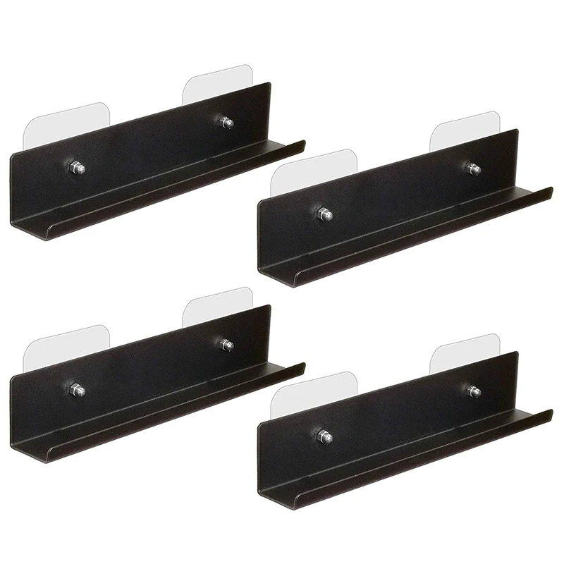 Disks Support Vinyl Wall 4 Pack Display Shelf Metal Frame Wall Mounted Holder Stand with Self Adhesive for Record Album