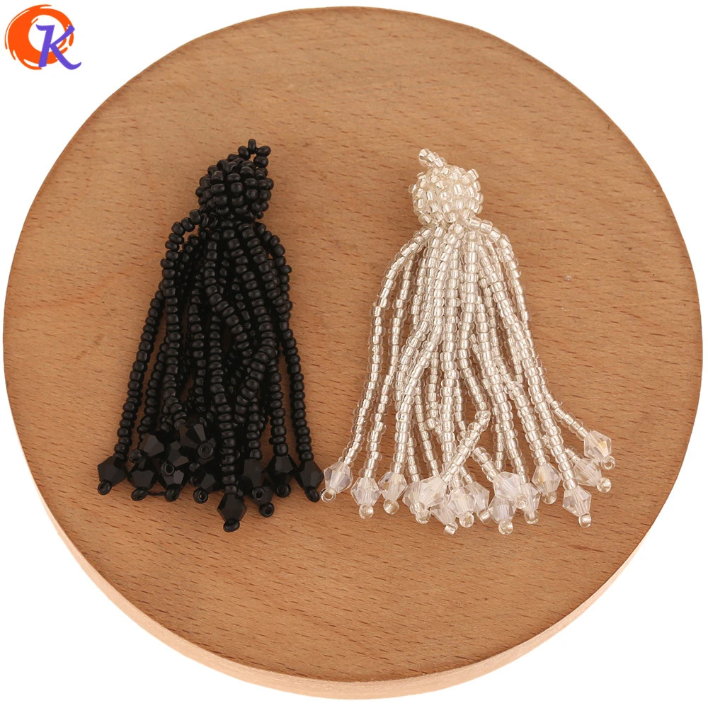 Accesorios de joyería con diseño de Cordial, 10x55MM, abalorios de cuentas de hechos a mano, de borla, pendientes de cristal, fabricación DIY, Uds.|Piezas de cierre y matarial de joyería| -