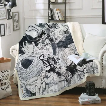 

3D Printed Anime Dragon Ball Plush Blanket Fashion Quilts Decoration Bedspread Casual Fleece Throw Blanket for Adult