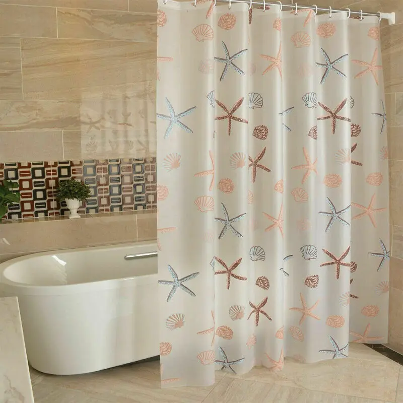 

1PC Modern Style Geometric Pattern Type Mildew Splash Resistant Shower Curtain Waterproof Bath Tub Curtain with Hooks