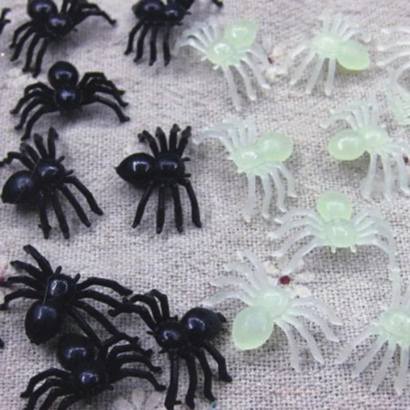 20/50100x Plastik Schwarz Spinnen Trick Spielzeug Halloween Geisterhaus Stütze V