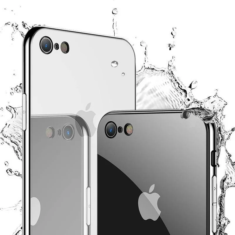 Роскошный чехол из закаленного стекла для Apple iphone 6, 7, 8 Plus, iphone X, XR MAX, зеркальный глянцевый чехол для iphone 11pro max