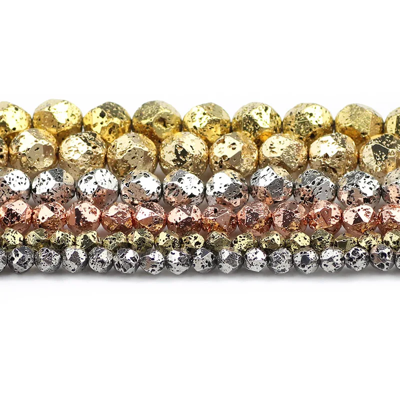 Antique Rose Gold Volcanic Lava Stone Beads for Jewelry Making & DIY Bracelets